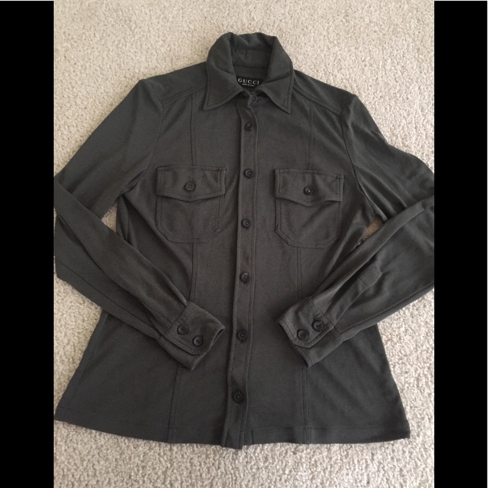 Flash sale!!! Dark Green Sheer Gucci Blouse